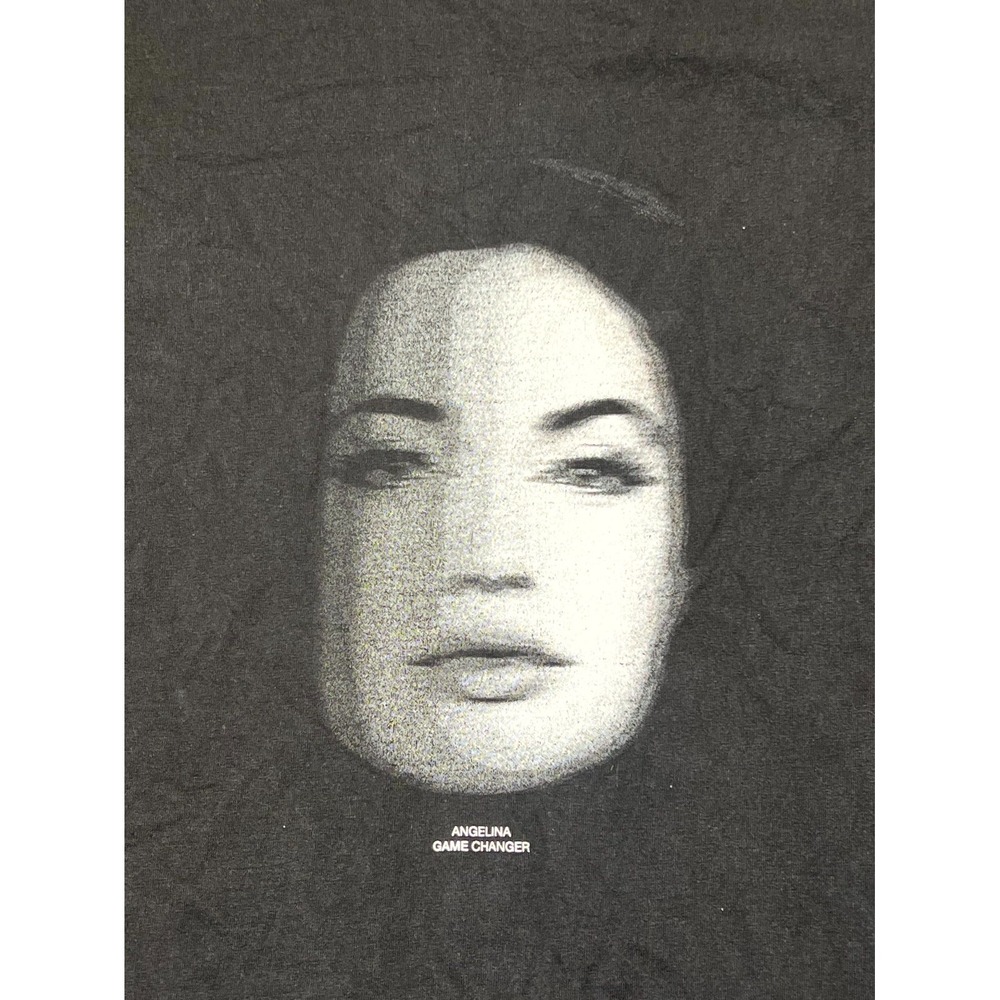 Game Changer T-Shirt Mens Medium Black Angelina Jolie Face Graphic Crew Neck